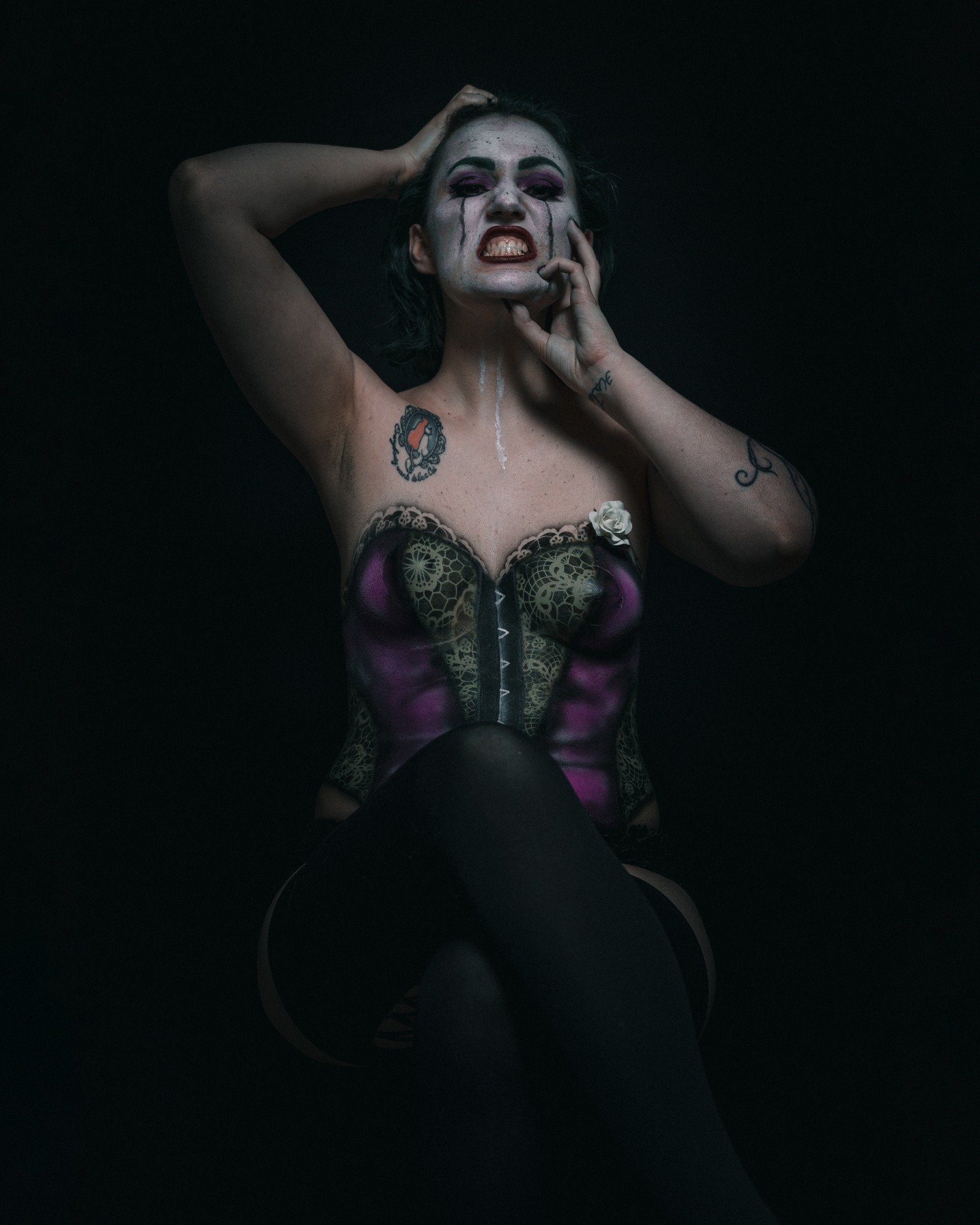 Gothic corset body paint