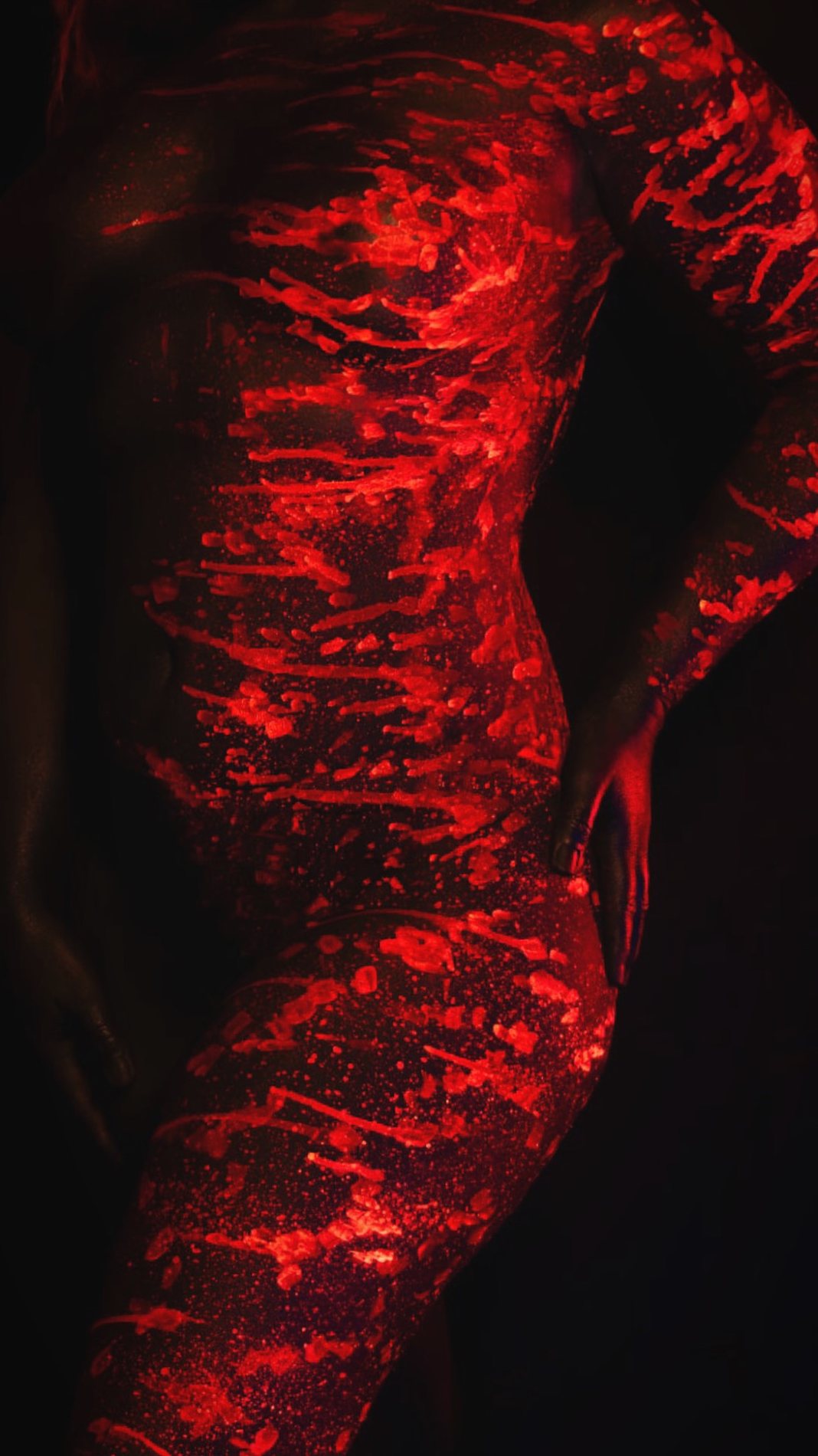 Red texture body art